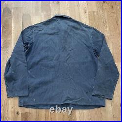 Vintage 40's Euro 3 Pocket Salt Pepper Work Cotton Chore Coat Jacket Medium