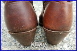 Vintage 40s 50s Peewee Cowboy Boots inlay Cut Out Cloth Pull Size Men's 9.5 D
