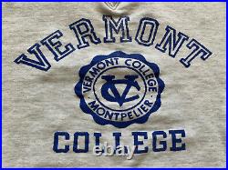 Vintage 40s 50s Vermont College Double V Sweatshirt Gray Athletics Cotton M