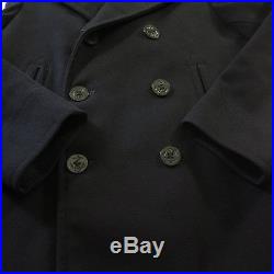 Vintage 40s Navy Peacoat Mens 36 Navy Clothing Depot Pea Coat Wool Military