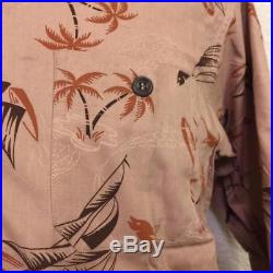 Vintage 40s Nos Jc Penney Co Pacific Cloth Sailing Island Hawaiian Sanforized M