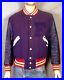 Vintage 40s Red White & Blue Wool Leather Varsity Jacket Giesler Jorgen L 44
