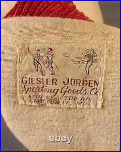 Vintage 40s Red White & Blue Wool Leather Varsity Jacket Giesler Jorgen L 44