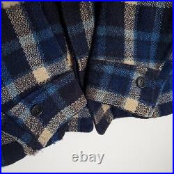 Vintage 40s Sears Topline Wool Coat Shadow Plaid Men's Small