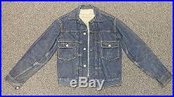 Vintage 50's Indigo Levi's Big E Pleated Denim Jacket