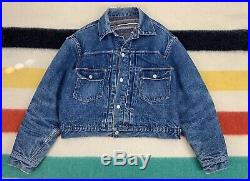 Vintage 50's Levis 517XX Type 2 Big E Selvedge Denim Jacket Fits 42