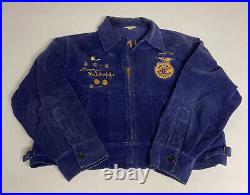 Vintage 50s/60s FFA Future Farmers of America Blue Corduroy Jacket Pins Medals