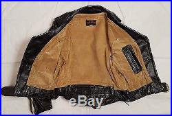 Vintage 50s 60s TAUBERS CALIFORNIA belted motorcylcle black leather biker jacket