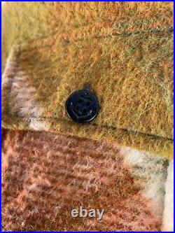 Vintage 50s 60s Wool Plaid Flannel USN CPO Coat Jacket Shirt Surf Stripe Atomic