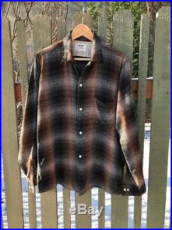 Vintage 50s Arrow Chevella Shadow Plaid Shirt USA Made Designed In Switzerland