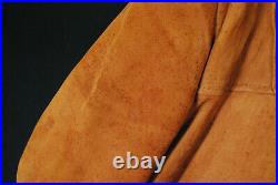 Vintage 50s Kit Karson Ideal Jacket Leather Suede Burnt Brown Mens Indian Scout