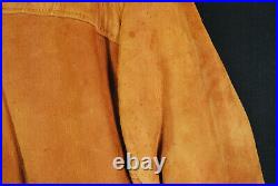 Vintage 50s Kit Karson Ideal Jacket Leather Suede Burnt Brown Mens Indian Scout