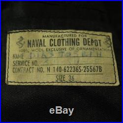 Vintage 50s Navy Aviation Mechanic Peacoat Mens 36 Naval Clothing Depot Military