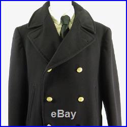 Vintage 50s Navy Peacoat Mens 44 Bridge Coat Naval Clothing Depot 8 Button