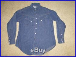 Vintage 50s Roebucks Western denim Shirt Made in USA Size M