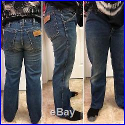 Vintage 50s Wrangler Blue Bell Sanforized Denim Jeans 32x36 Gripper Zipper Rivet