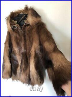 Vintage 60's Alaska-Artic Furs Wolverine Fur parka coat mens Unisex