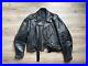 Vintage 60’s Black Leather Motorcycle Jacket with Serval Zippers size Large