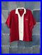 Vintage 60’s King Louie Flock Chain Stitch Bowling Shirt Large Red XL Rayon