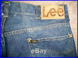 Vintage 60’s LEE RIDERS Selvedge Denim Sanforized Men’s Jeans Leather Patch 33