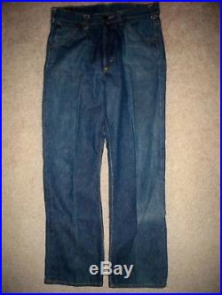 Vintage 60's LEE RIDERS Selvedge Denim Sanforized Men's Jeans Leather Patch 33