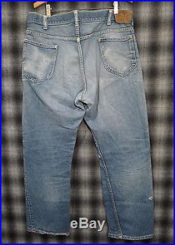 Vintage 60's Lee Riders Jeans Patched Workwear Indigo Fades Sanforized