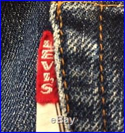 Vintage 60's Levi's 501 Button Fly Jeans Big E Pocket Tab Selvedge Denim