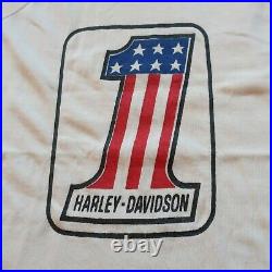 Vintage 60s 70s Harley Davidson Racing Jersey Size M Champion Blue Bar Knit