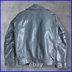 Vintage 60s / 70s genuine leather insulated bomber jacket hockey club Canada