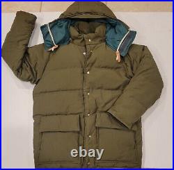 Vintage 60s Alpine Designs Quilted Down Puffer Jacket Size M Green Made in USA