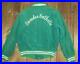 Vintage 60s Camden Catholic HS Green Corduroy Varsity Jacket Bell Helmets Patch