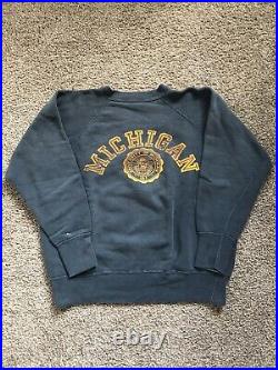 Vintage 60s Champion Running Man Michigan Wolverines Sweatshirt Large