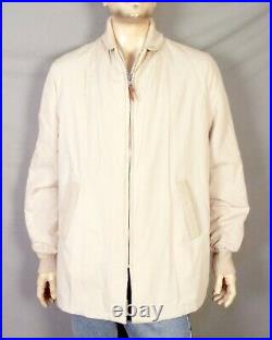 Vintage 60s Lakeland Clicker Jacket Car Coat Tan Poplin USA Made Rockabilly 44 L