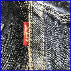 Vintage 60s Levis 501 Selvedge Red Line Denim Blue Jeans Big E 28 X28