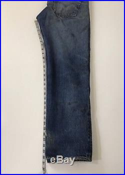 Vintage 60s Levis 501 Selvedge Red Line Denim Blue Jeans Big E no hidden rivets