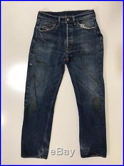Vintage 60s Levis 501 Selvedge Red Line Denim Blue Jeans Big E original