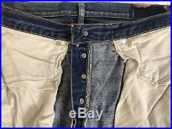 Vintage 60s Levis 501 Selvedge Red Line Denim Blue Jeans Big E original size 32