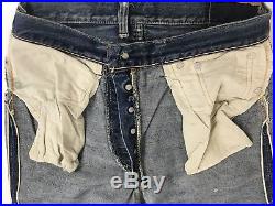 Vintage 60s Levis 501 Selvedge Red Line Denim Jeans Big E hidden back rivets