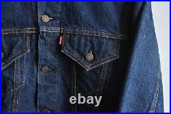 Vintage 60s Levis Big E Jacket Dark Denim Jeans Trucker Troy Blanket Lined