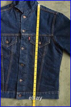 Vintage 60s Levis Big E Jacket Dark Denim Jeans Trucker Troy Blanket Lined