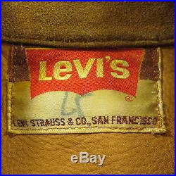 Vintage 60s Levis Suede Jacket Mens XS Big E Black Tab Trucker