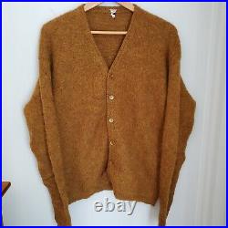 Vintage 60s McGregor Mohair Cardigan Cobain Sweater Grunge Fuzzy Men's XL Brown