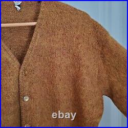 Vintage 60s McGregor Mohair Cardigan Cobain Sweater Grunge Fuzzy Men's XL Brown