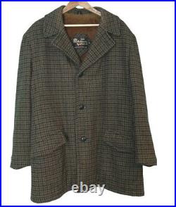 Vintage 60s Sears Houndstooth Wool Oukbrook Sportswear Coat 44