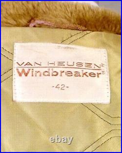 Vintage 60s Van Heusen SUPERB Brown Tweed Windowpane Coat Quilted Faux Fur 42