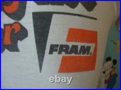 Vintage 70's Fram Filters Hot Rod Racing Paper Thin single stitch T Shirt S