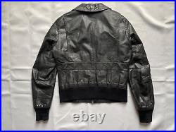 Vintage 70's Leather Jacket Black HEDI size XS-S 36-38 Mod Celine