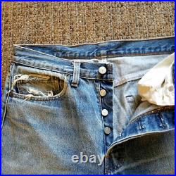 Vintage 70's Levis 501 RED LINE Selvedge Black Bar Tack Jeans 32 X 34