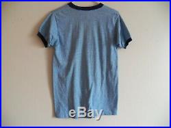 Vintage 70s 80s Disney MICKEY MOUSE Ringer Medium Heather Blue soft thin T-Shirt