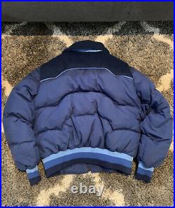 Vintage 70s 80s Men Levi Ski Down Blue Color Block Winter Coat Jacket Large L